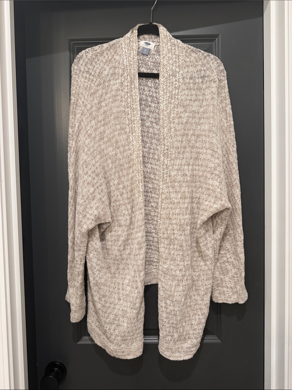 Old Navy Cozy Open-Front Beige Knit Cardigan